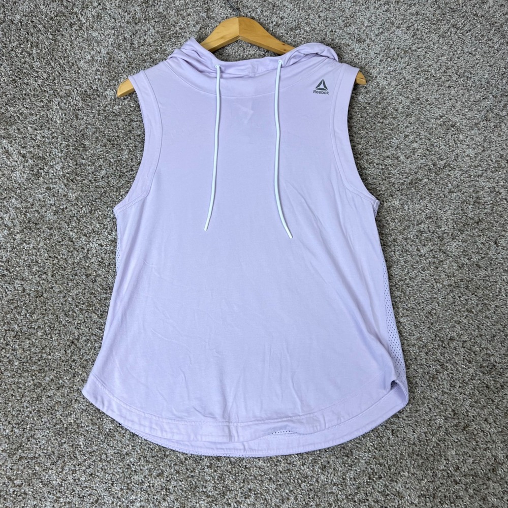Reebok Speedwick Sleeveless Hoodie Lavender Purple Mesh Back Tank Top Womens M